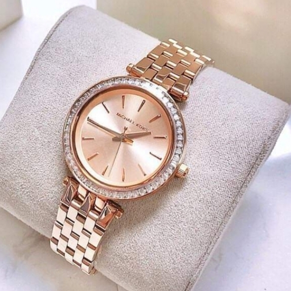 ***NEW*** Sent Michael Kors  Darci Rose Gold Tone Watch 33MM - Picture 5 of 11